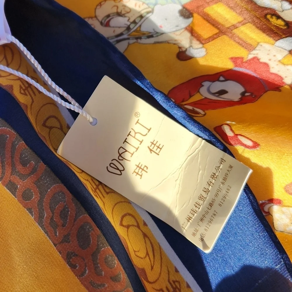 Waiki Asian water carrier silk scarf‎ NWT